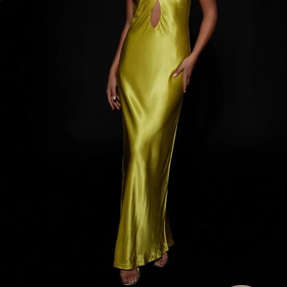 MESHKI - Satin Cut Out Maxi Dress - Picture 2 of 6